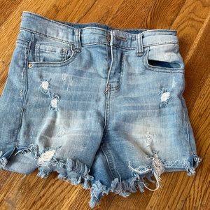 Light wash denim shorts